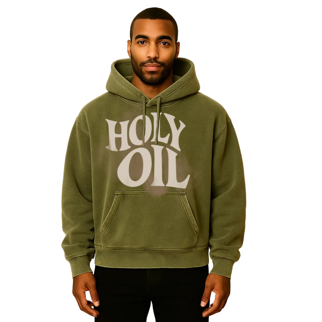 Holy Oil Print Heavy weight Hoodie