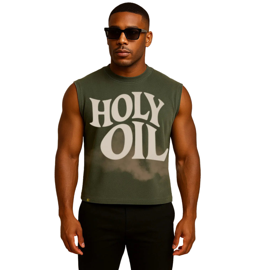 Holy Oil Sleeveless Crop Top