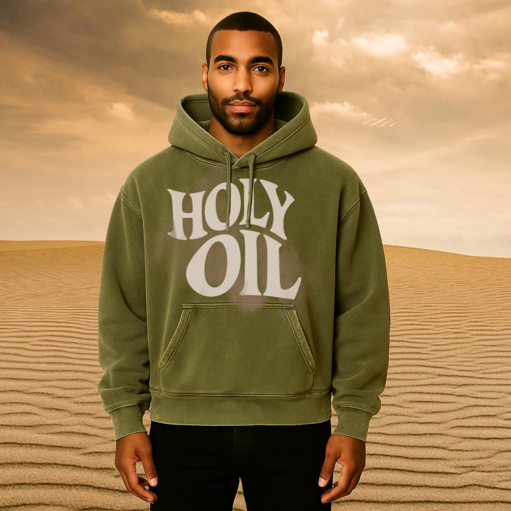 Holy Oil Print Heavy weight Hoodie