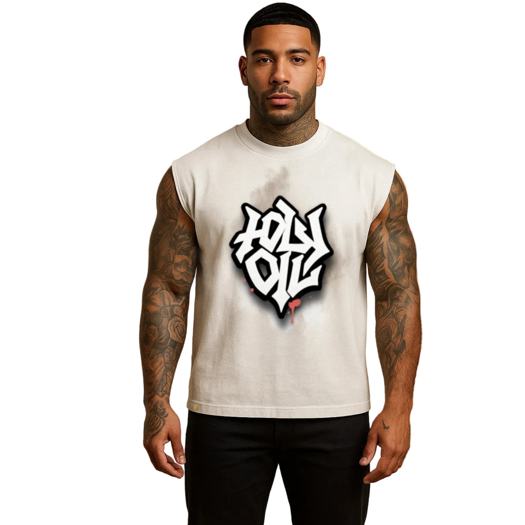 Holy Oil Logo Sleeveless Crop T-Shirt