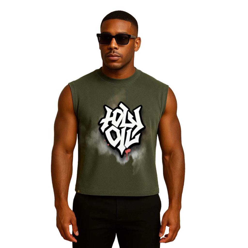 Holy Oil Logo Sleeveless Crop T-Shirt