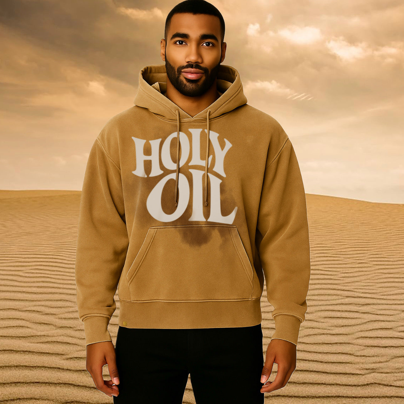 Holy Oil Print Heavy weight Hoodie
