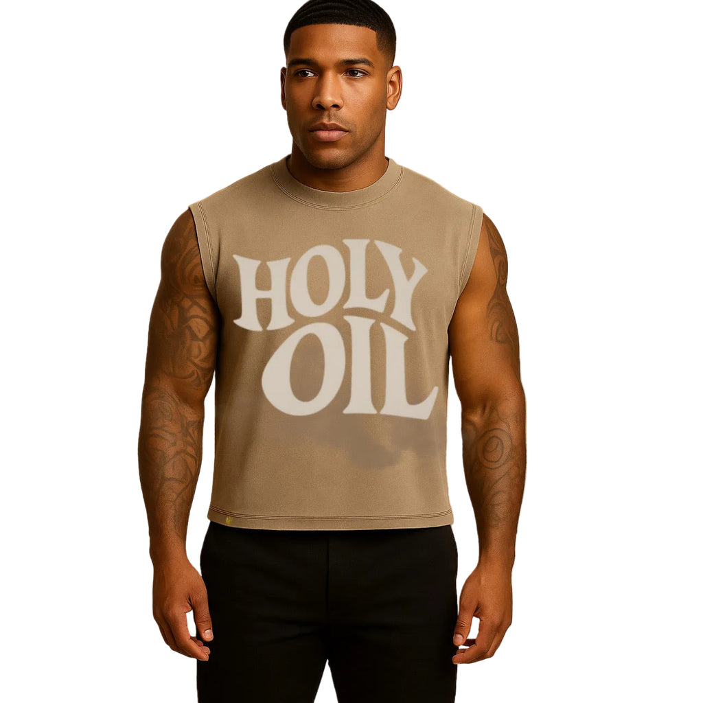 Holy Oil Sleeveless Crop Top