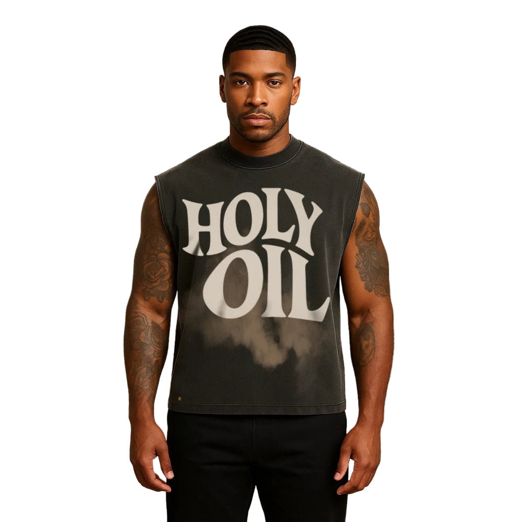 Holy Oil Sleeveless Crop Top