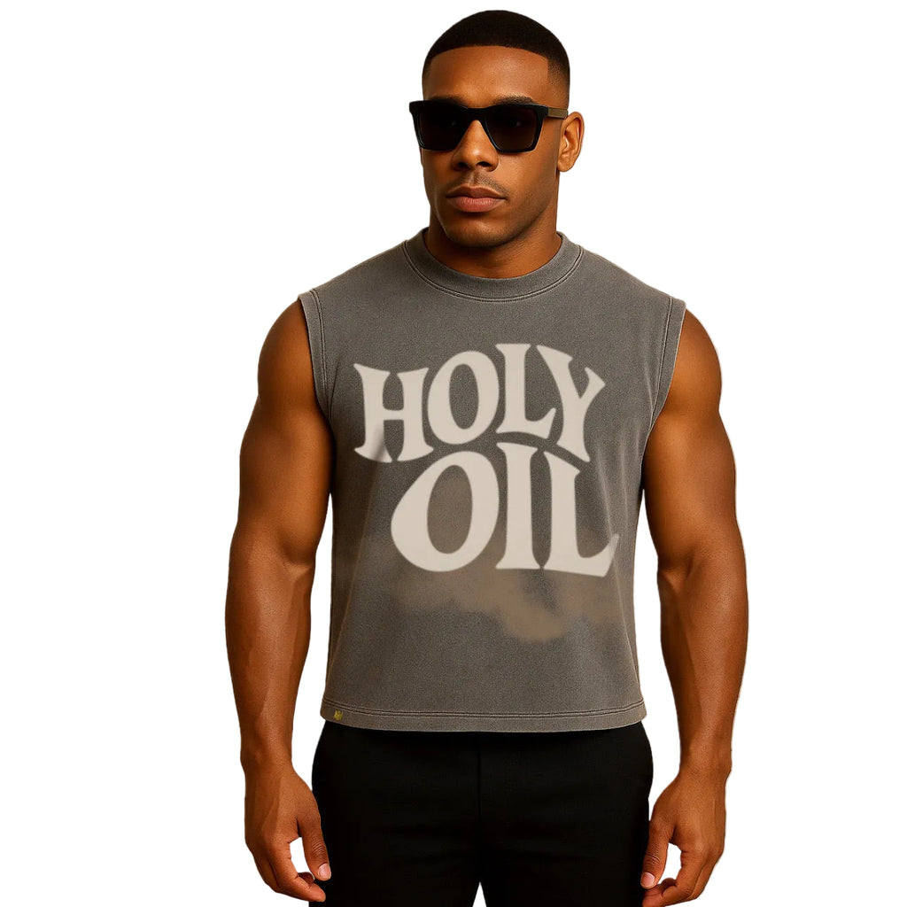 Holy Oil Sleeveless Crop Top