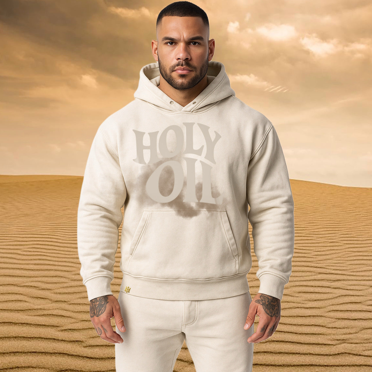 Holy Oil Print Heavy weight Hoodie
